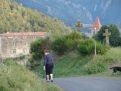 Old woman and the countryside