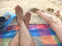 Legs on the sand