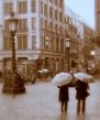 Winkelen in Amsterdam in de regen